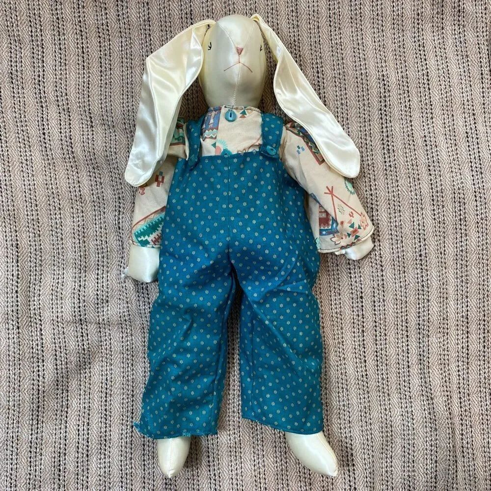 Vintage silk bunny with southwest clothes stuffed animal